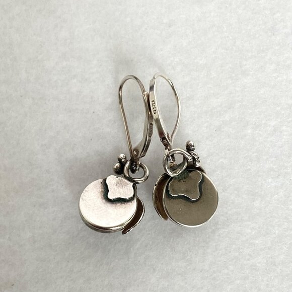 Sterling Silver 925 14K Yellow Gold Dainty Floral Rose Quartz Dangle Earrings - Picture 15 of 15